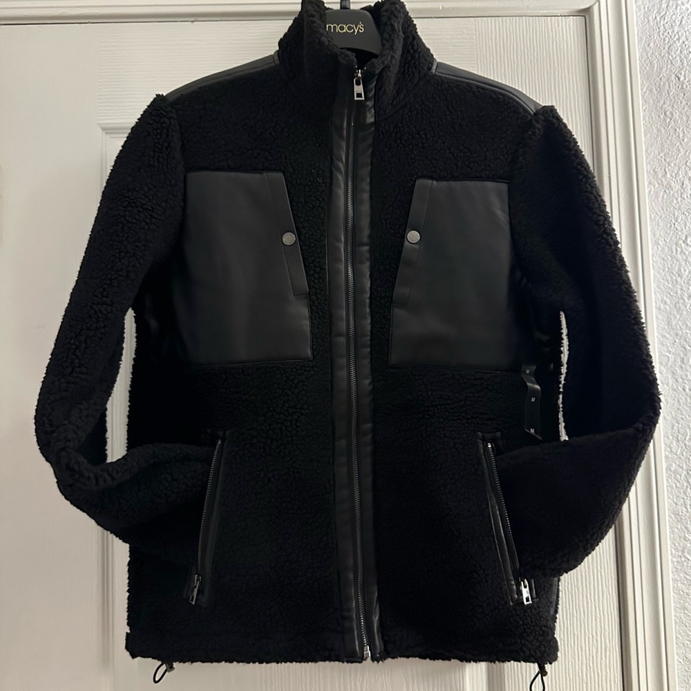 NWT MICHAEL KORS
Men's Sherpa-Fleece‎ Mixed-Media Jacket Black - Picture 15 of 16
